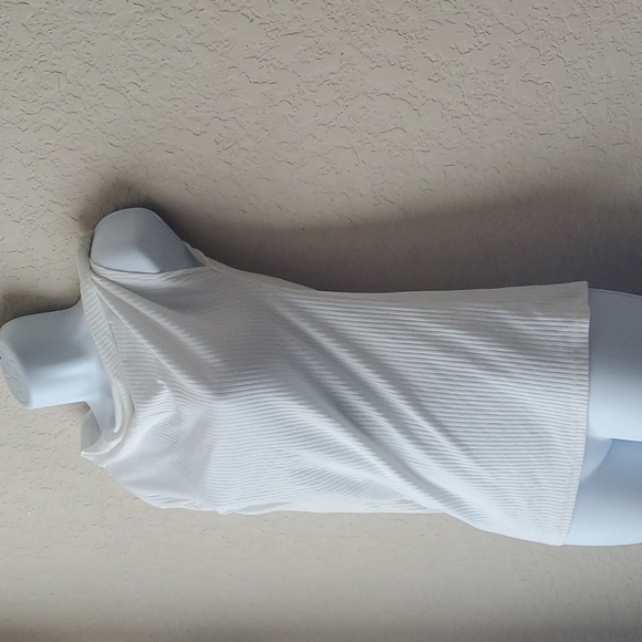 4/$30 **Open Edit One Sleeve Ribbed White Medium Top - Picture 2 of 9